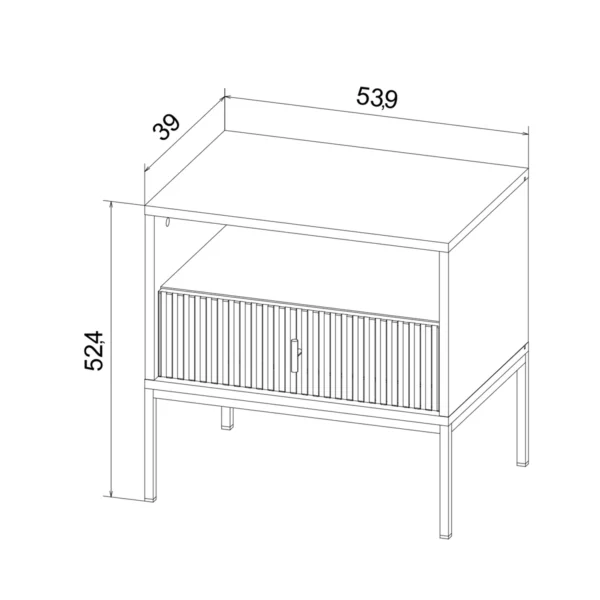 MAGGIORE BALCK+GOLD NIGHTSTAND - Image 7