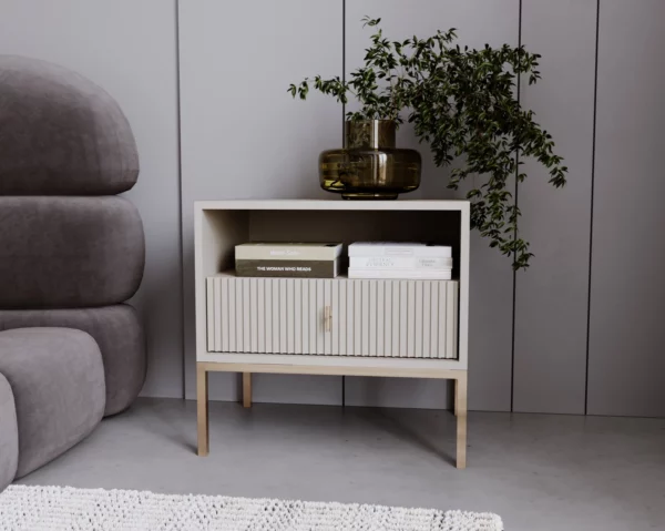 MAGGIORE CASHMIRE+GOLD NIGHTSTAND