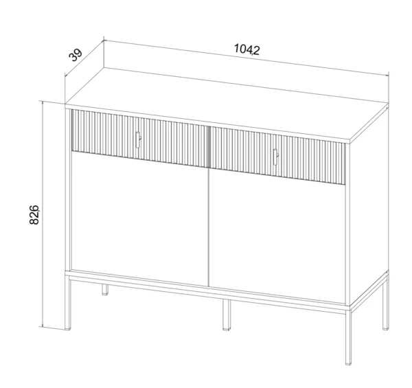 MAGGIORE BLACK+GOLD SIDEBOARD 2D2S - Image 8