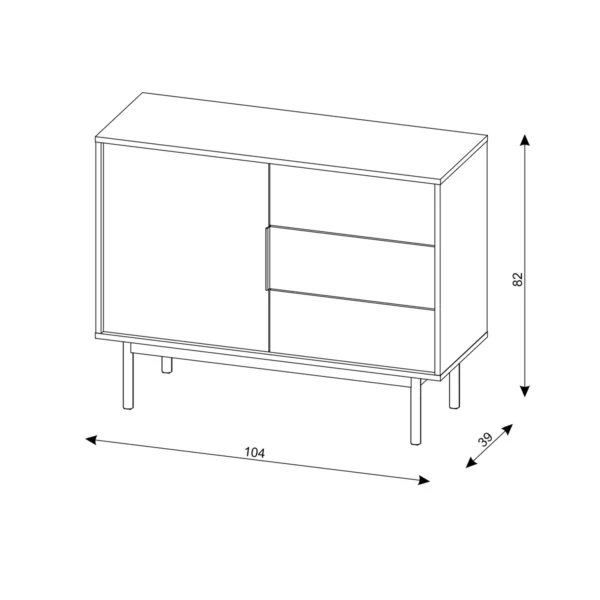 VIVA BLACK SIDEBOARD 1D3S - Image 6