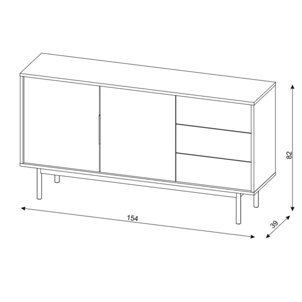 VIVA CASHMIRE SIDEBOARD 2D3S - Image 4