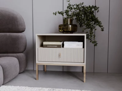 MAGGIORE CASHMIRE+GOLD NIGHTSTAND